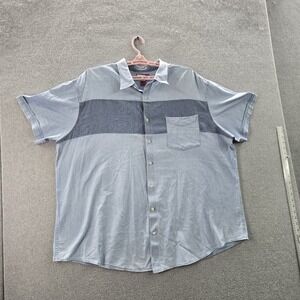 The Foundry Supply Co. Men Button Up Shirt 3XL Blue Chambray Colorblock Casual